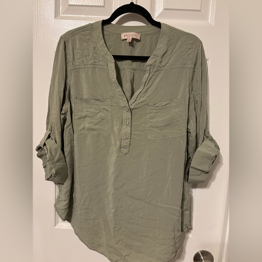 Philosophy Women's Olive Green Blouse